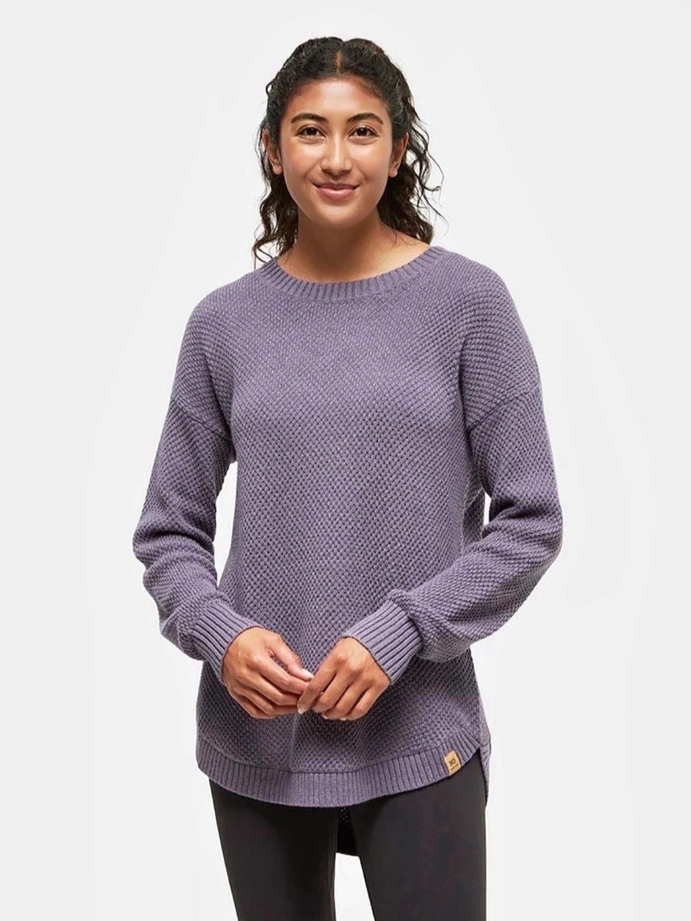 Ten Tree organic cotton Broughton Sweater in Smoky Purple Medium